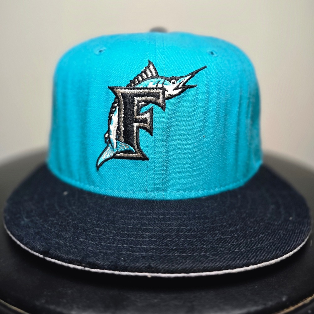 Florida Marlins 90s Wool Two-Tone Teal Blue MLB Vintage Baseball 7³/⁸ Hat